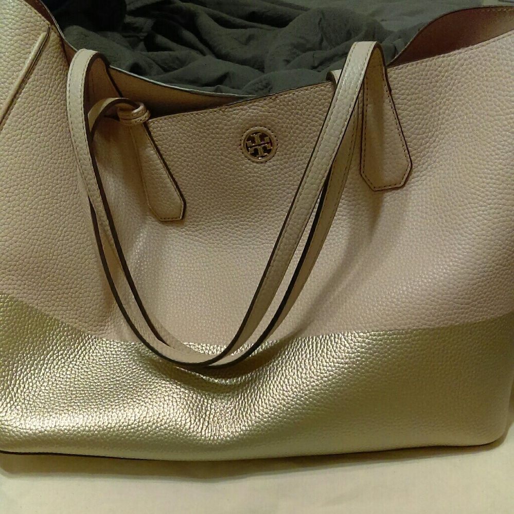 Gold and Pink Tory Burch tote